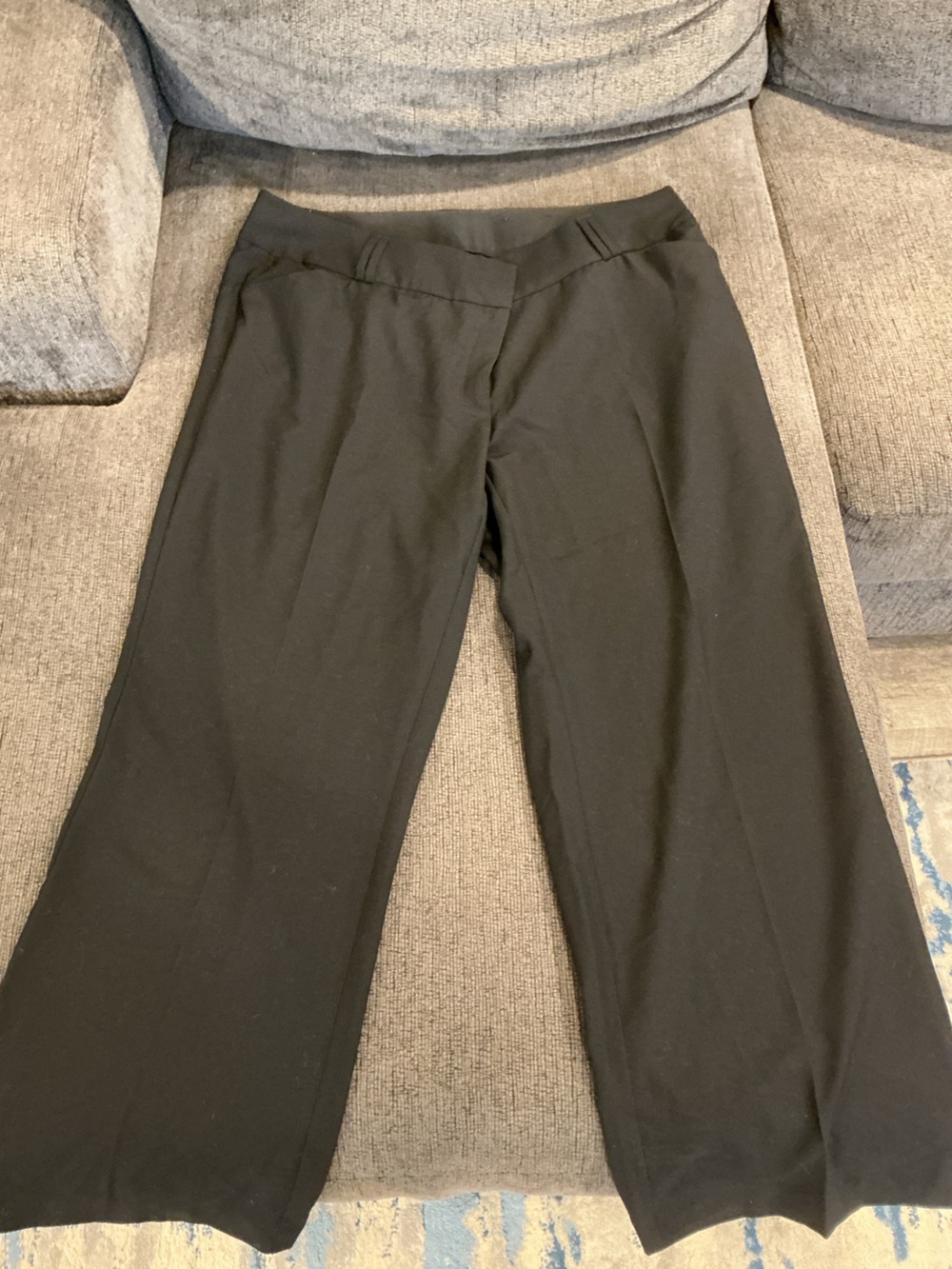 INC International Concepts Black Wide-Leg Pull-On Pants
